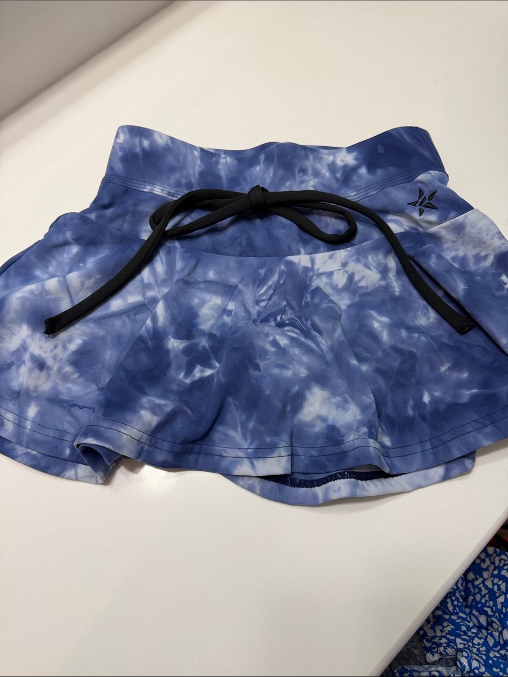 Cheer Athletics Girls' Blue Tie-Dye Active Skort with Drawstring